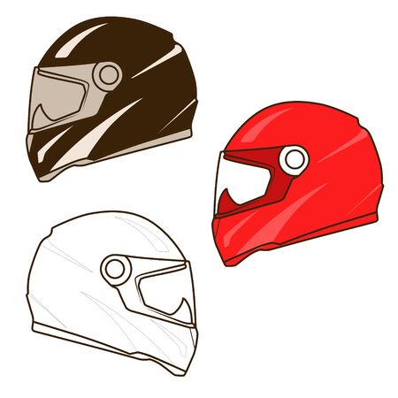 Motorbike helmet red brown white colors vector illustrationのイラスト素材