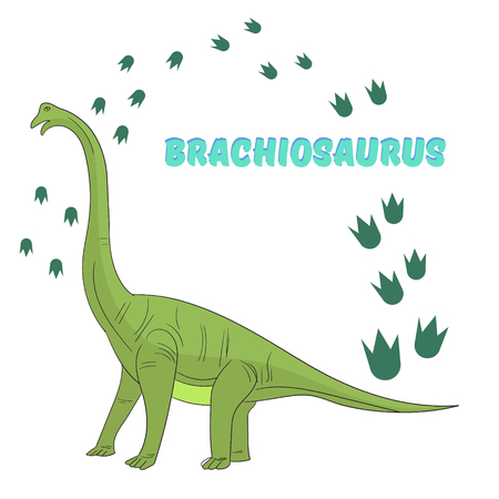 Cartoon dinosaur doodle hand drawn vector illustrationのイラスト素材