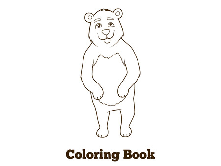 Forest animal bear cartoon coloring book for children vector illustrationのイラスト素材