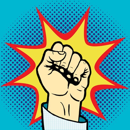 Fist hand pop art style vector illustration. Comic book styleのイラスト素材
