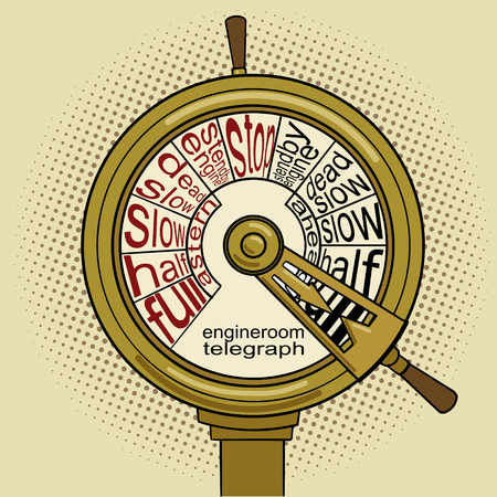 Engine order telegraph pop art vector illustration. Vintage retro style. Conceptual illustrationのイラスト素材