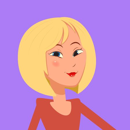 Young blond woman. Cartoon character colorful vector illustrationのイラスト素材