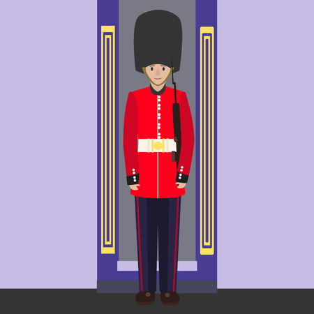 English guard. Colorful hand drawn cartoon vector illustrationのイラスト素材