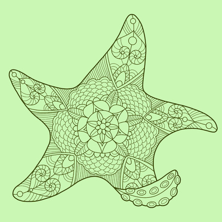 Starfish color drawing vector illustrationのイラスト素材