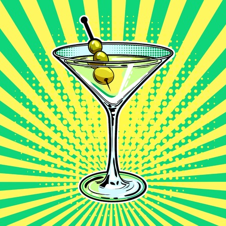 Liquor alcohol cocktail pop art vectorのイラスト素材