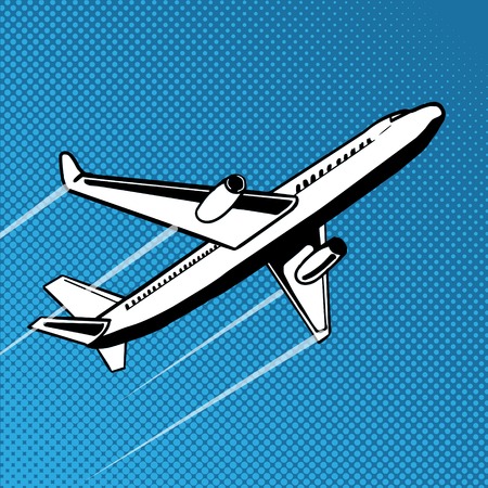 Plane takes off pop art vector illustrationのイラスト素材