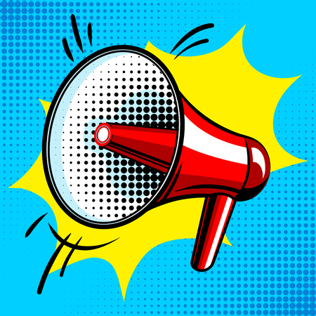 Loudspeaker comic book style vector illustrationのイラスト素材