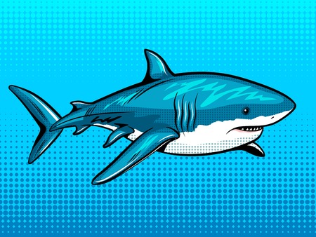 Shark comic book style vector illustrationのイラスト素材