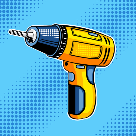 Screw gun comic book style vector illustrationのイラスト素材