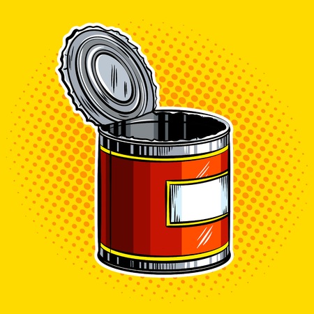 Open tincan pop art vector illustrationのイラスト素材