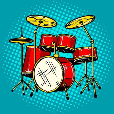 Drum set musical instrument vector illustrationのイラスト素材