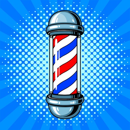 Barber sign pop art style illustration.のイラスト素材