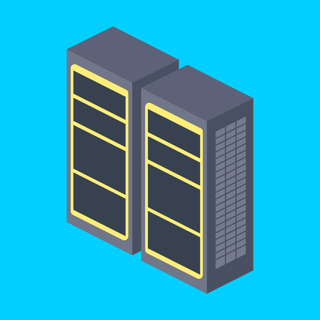 Server rack isometric vector illustrationのイラスト素材