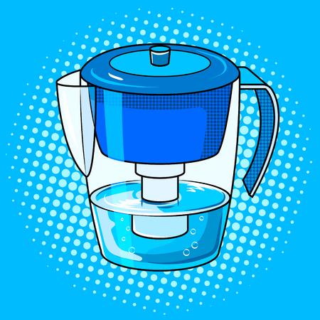 Water jug filter pop art retro vector illustration for comic book style imitation.のイラスト素材