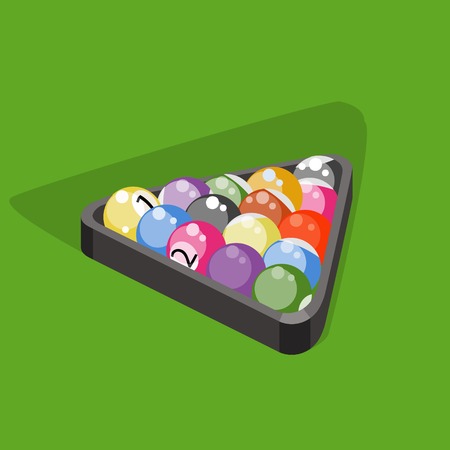 Billiard balls isometric vectorのイラスト素材