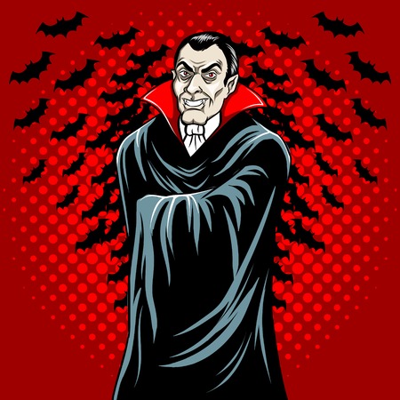 Vampire fairy tale character comic book vectorのイラスト素材