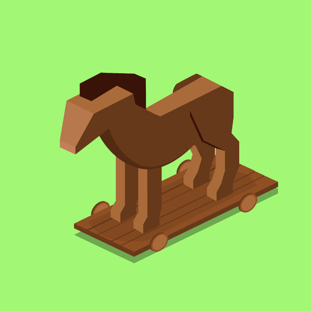 Trojan horse isometric vector illustrationのイラスト素材