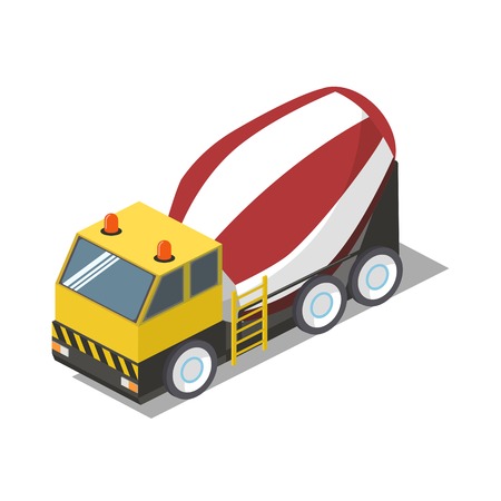 Concrete mixer isometric vector illustrationのイラスト素材