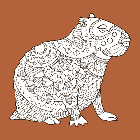 Capybara fashion illustration.のイラスト素材