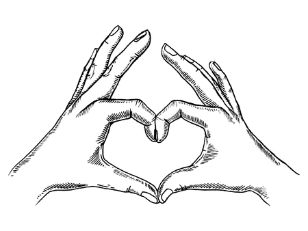 Hands making heart sign.のイラスト素材