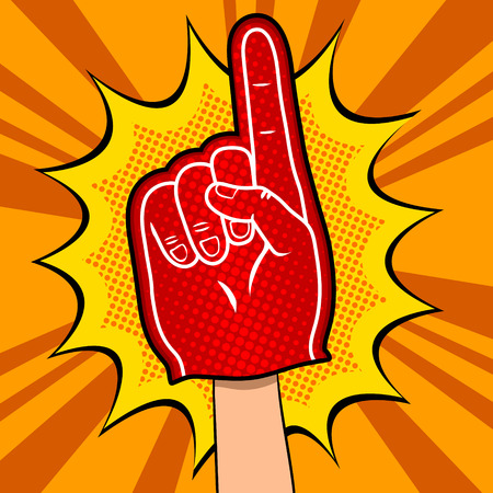 Cheering glove comic style pop art design illustration.のイラスト素材