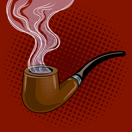 Smoking pipe pop art retro vector illustration. Comic book style imitation.のイラスト素材