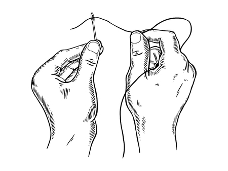 Thread needle engraving vector illustrationのイラスト素材