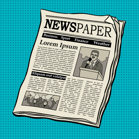 Newspaper pop art vector illustrationのイラスト素材