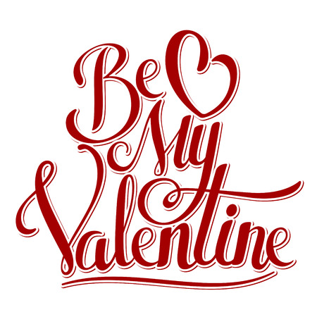 Valentine hand lettering illustration on white background.のイラスト素材