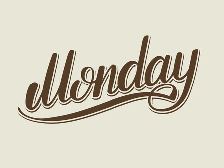 Monday hand drawn lettering vector illustration.のイラスト素材