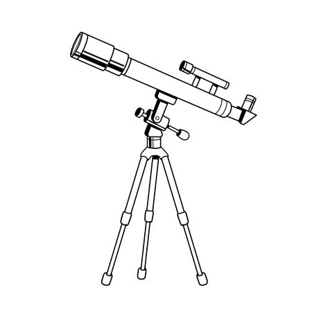 Telescope coloring book vector illustration. Isolated image on white background. Comic book style imitation.のイラスト素材