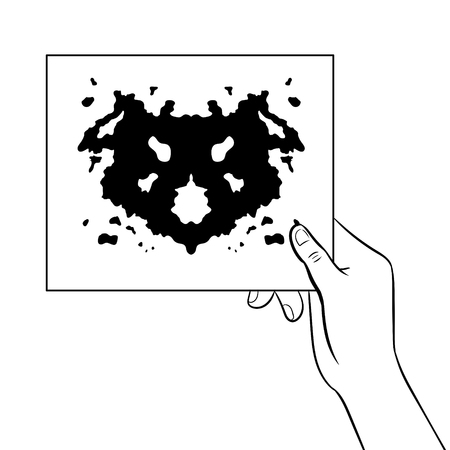 Rorschach test coloring book vector illustration.のイラスト素材