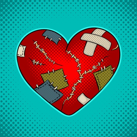 Broken heart metaphor pop artのイラスト素材