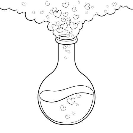 Love potion coloring book vectorのイラスト素材