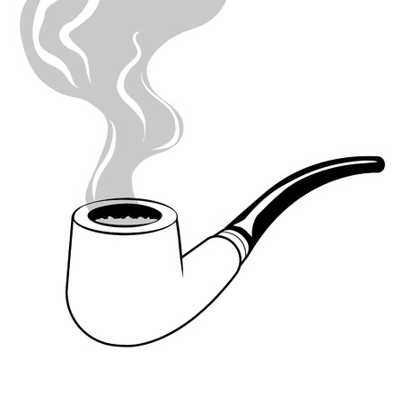 Smoking pipe coloring book vectorのイラスト素材