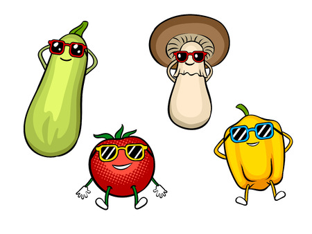 Vegetables sunbath pop art vector illustrationのイラスト素材