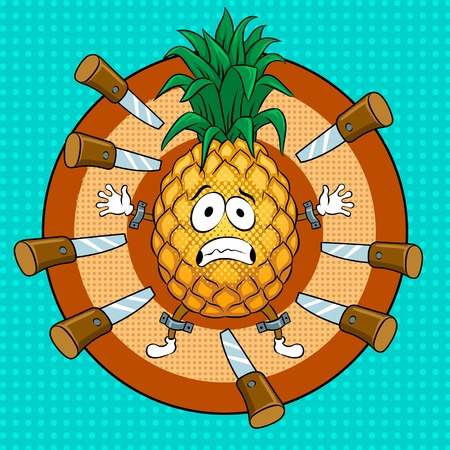 Pineapple target pop art vector illustrationのイラスト素材