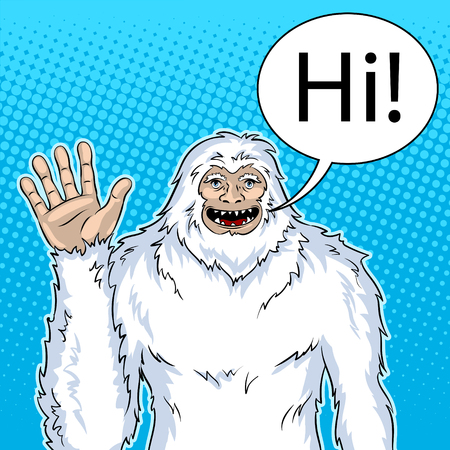 Snowman mythical creature pop art vectorのイラスト素材