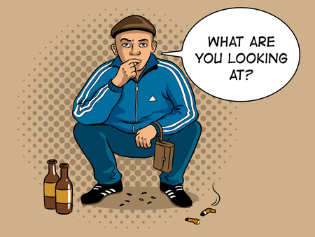 Gopnik hooligan man pop art vector illustrationのイラスト素材