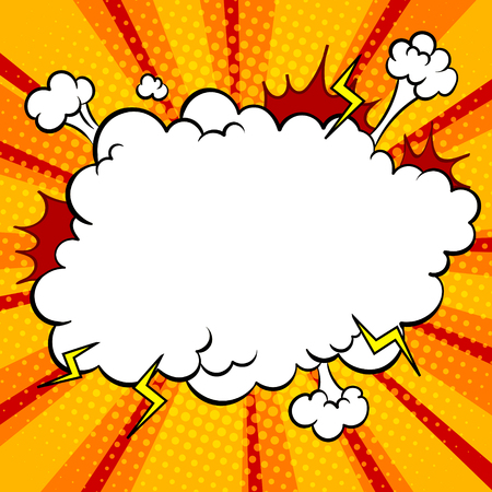 Bomb explosion cloud comic book pop art vectorのイラスト素材