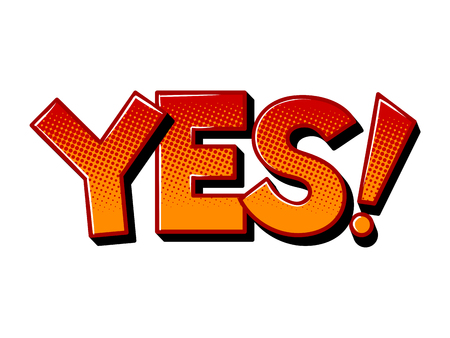 Yes word comic book pop art vector illustrationのイラスト素材
