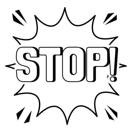Stop word comic book coloring vector illustrationのイラスト素材