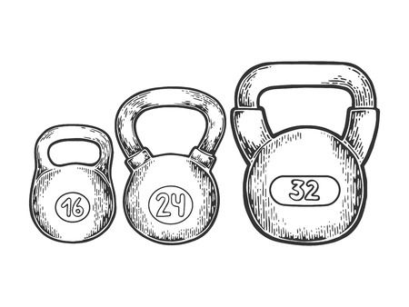 Sports weight dumbbell vector illustration. Scratch board style imitation. Hand drawn image.のイラスト素材