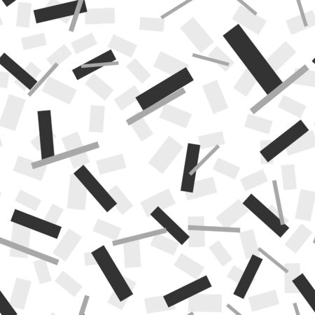 Abstract rectangles seamless pattern background sketch engraving vector illustration. T-shirt apparel print design. Scratch board imitation. Black and white hand drawn image.のイラスト素材