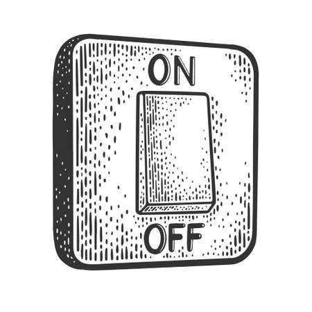 switch sketch engraving vector illustration. T-shirt apparel print design. Scratch board imitation. Black and white hand drawn image.のイラスト素材