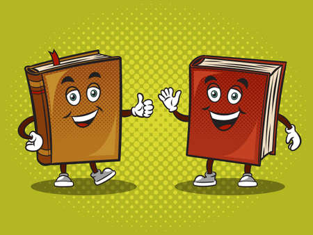 Cartoon books with happy faces pop art retro vector illustration. Comic book style imitation.のイラスト素材