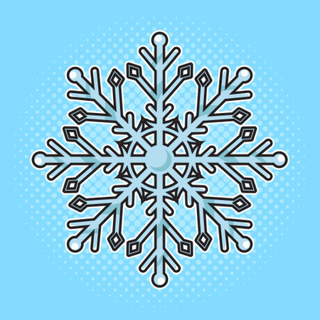 Snowflake pinup pop art retro vector illustration. Comic book style imitation.のイラスト素材