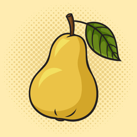 Pear fruit pinup pop art retro vector illustration. Comic book style imitation.のイラスト素材