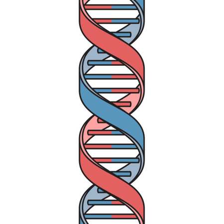 DNA Deoxyribonucleic acid spiral double helix schematic diagram schematic vector illustration. Medical science educational illustrationのイラスト素材