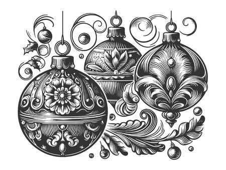 Christmas Ornaments and Decorations rasterの写真素材